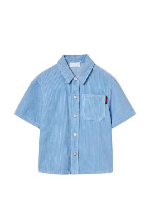 Gucci Kids chemise en velours côtelé à patch