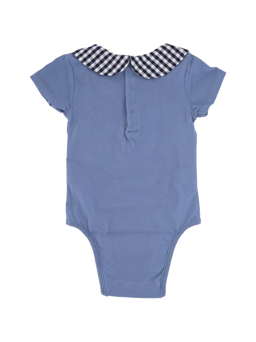 MC2 Saint Barth Kids Lou romper met gingham-kraag en borduurwerk Blauw