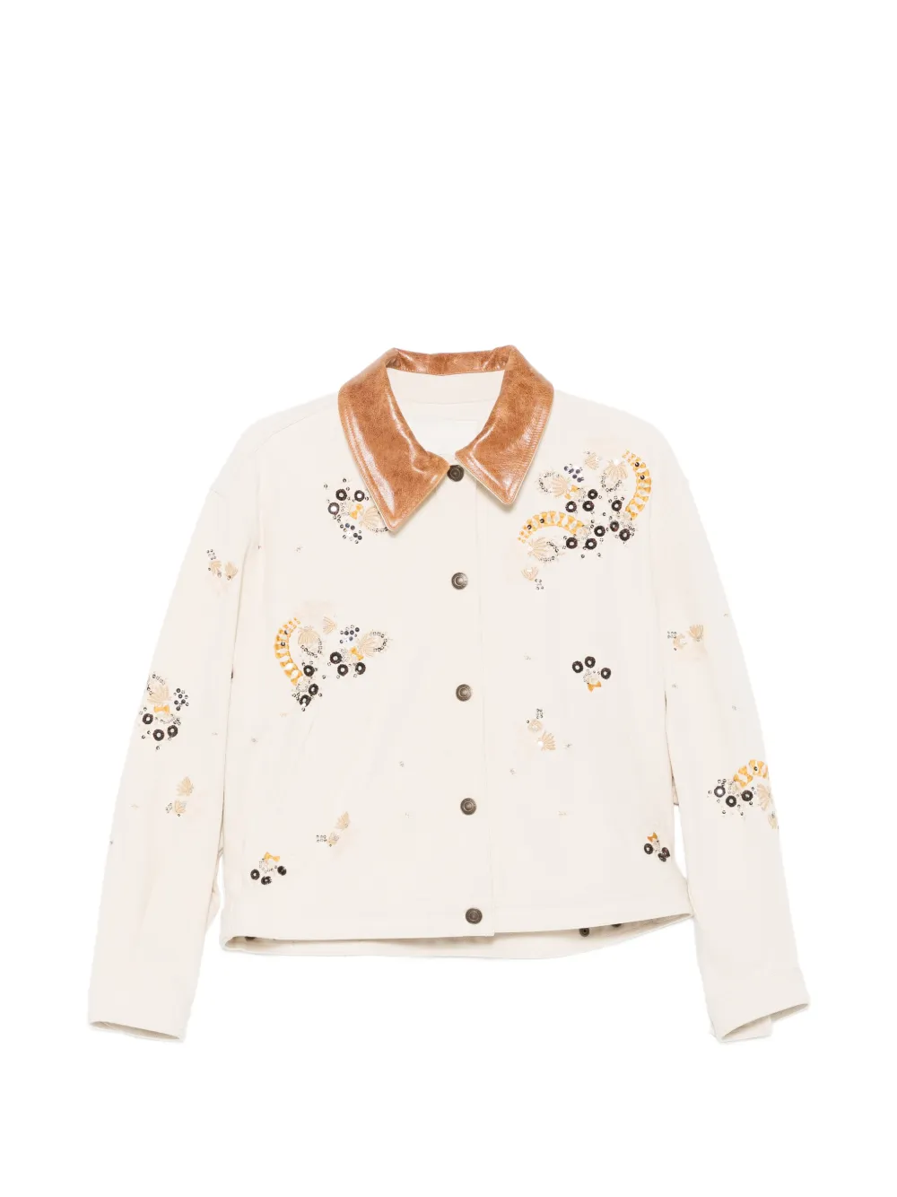 ISABEL MARANT embellished contrast-collar jacket - Toni neutri