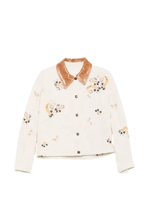 ISABEL MARANT chaqueta con cuello en contraste y apliques
