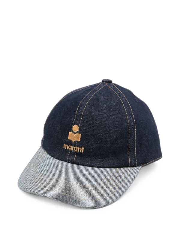 Isabel Marant Logo-embroidered Denim Cap in Blue