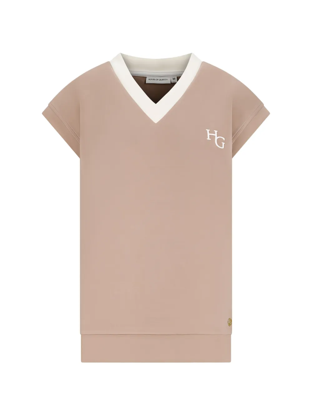 HOUSE OF GRAVITY Spencer logo-embroidered top Beige