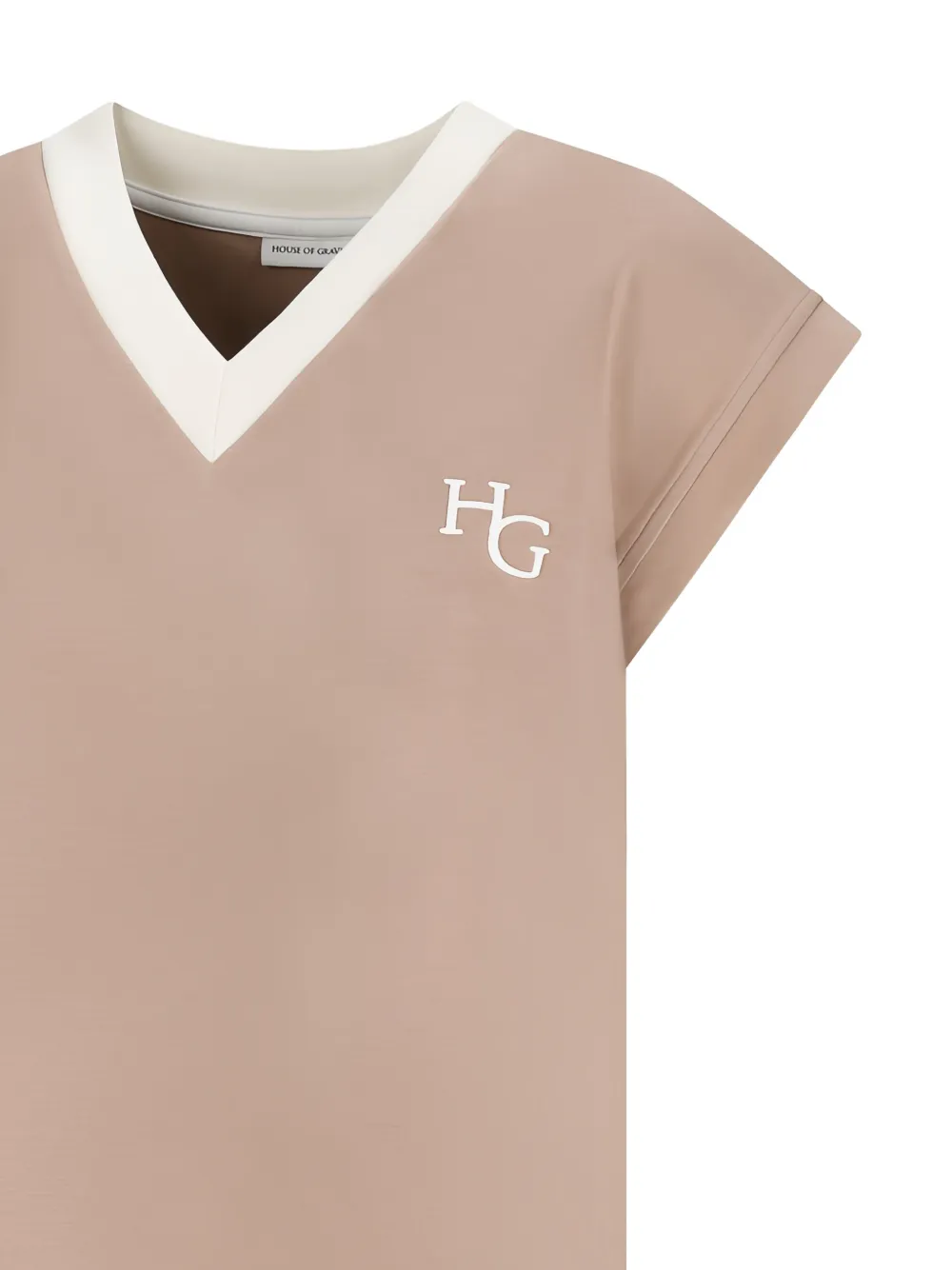 HOUSE OF GRAVITY Spencer logo-embroidered top Beige