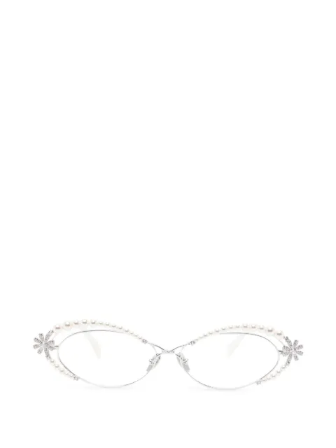 YVMIN Paradise floral-detail oval-frame glasses