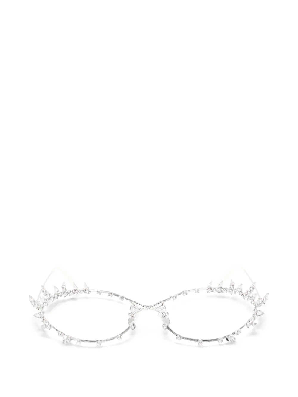 YVMIN crystal-embellished cat-eye sunglasses - Argento