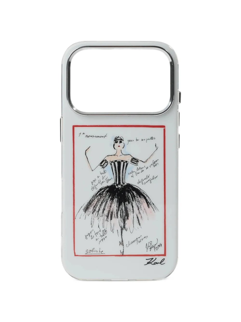 Karl Lagerfeld Sketches iPhone 17 Pro case - Bianco