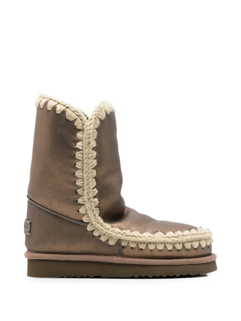 Mou crochet-trim metallic-finish boots Bruin