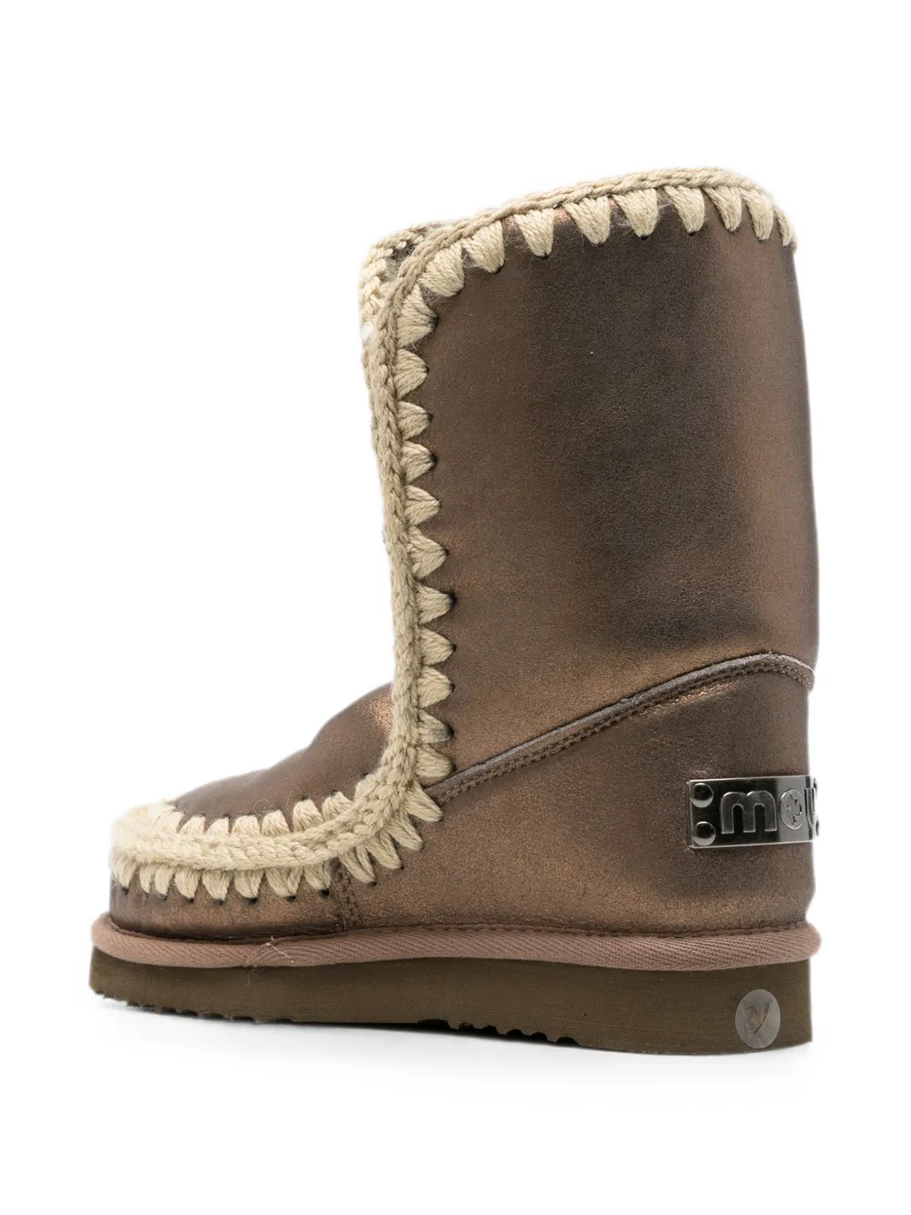 Mou crochet-trim metallic-finish boots Bruin
