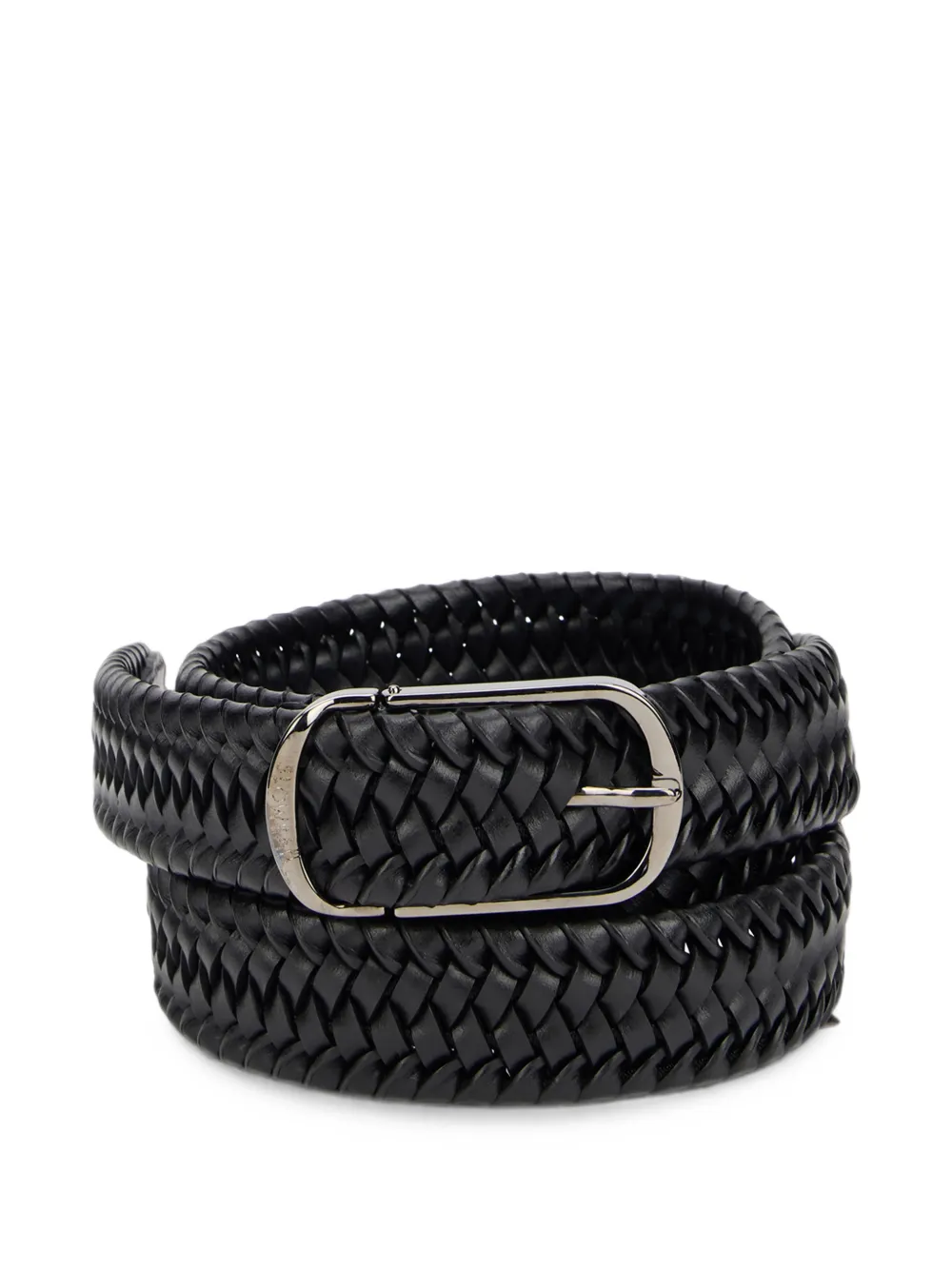 slowear braided leather belt - Nero