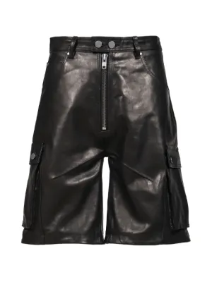 Nanushka Doxxi Vegan Leather Bermuda Shorts | Black | FARFETCH