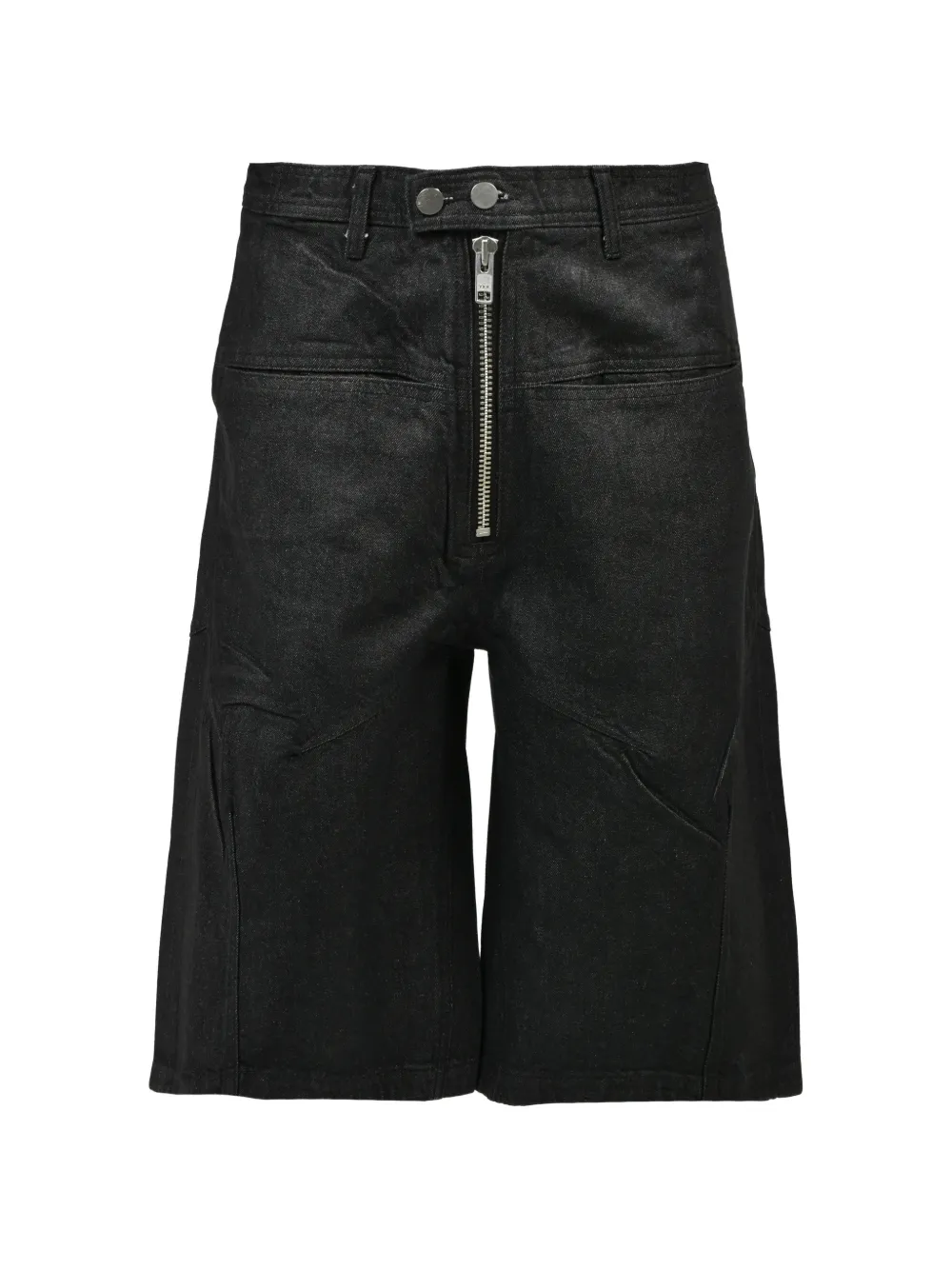 FILTH waxed panelled shorts - Schwarz