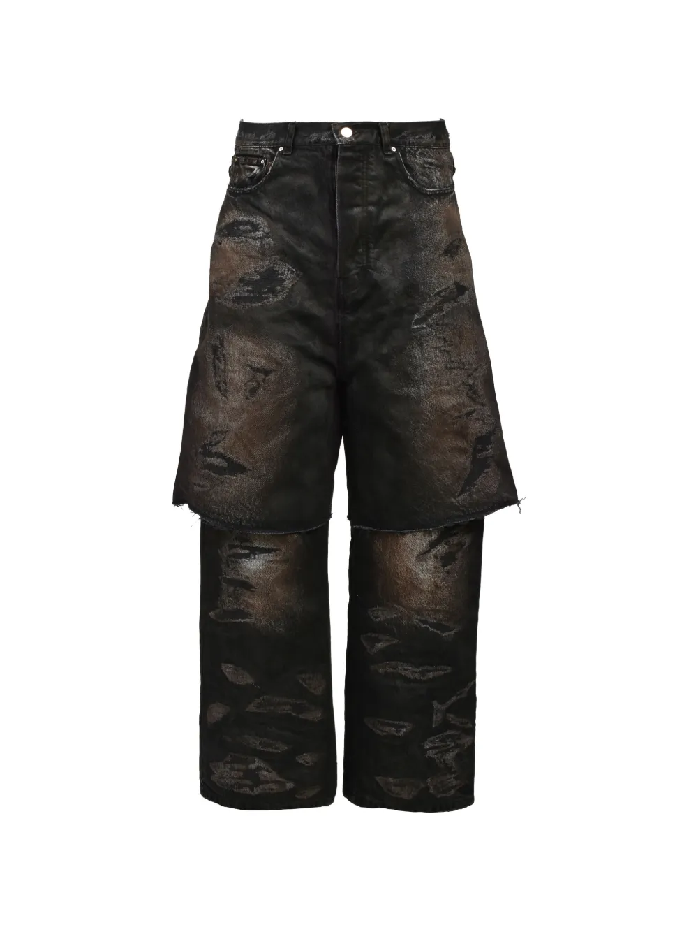 FILTH Shorts im Distressed-Look - Schwarz