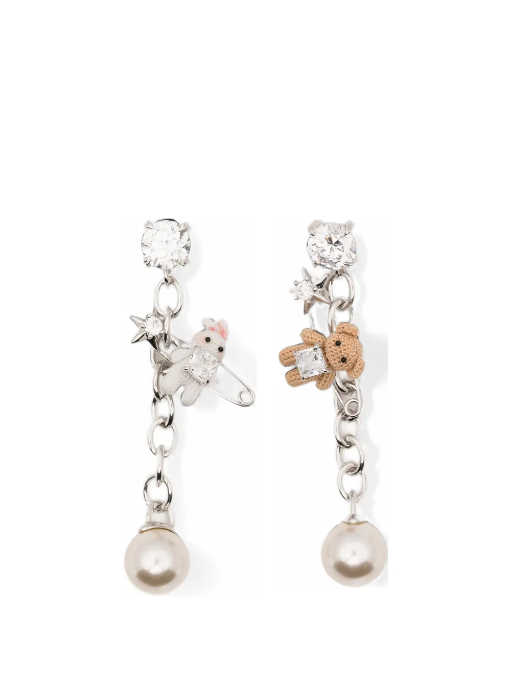 YVMIN crystal-embellished drop earrings - Silber
