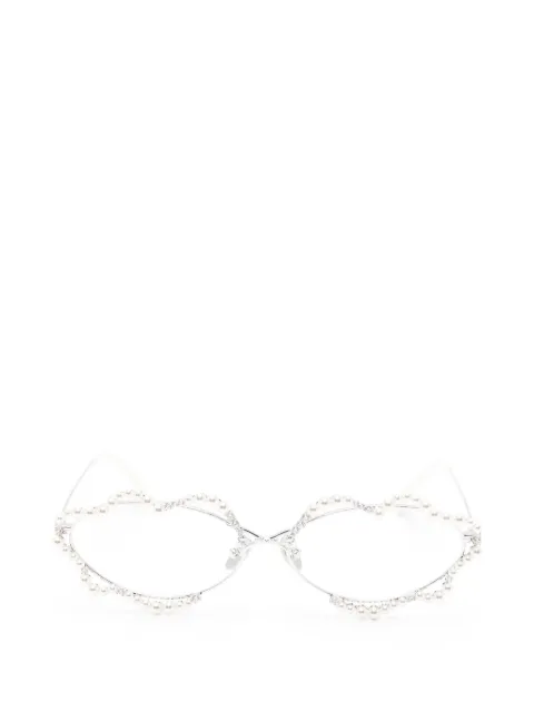 YVMIN pearl-embellished lip-frame sunglasses