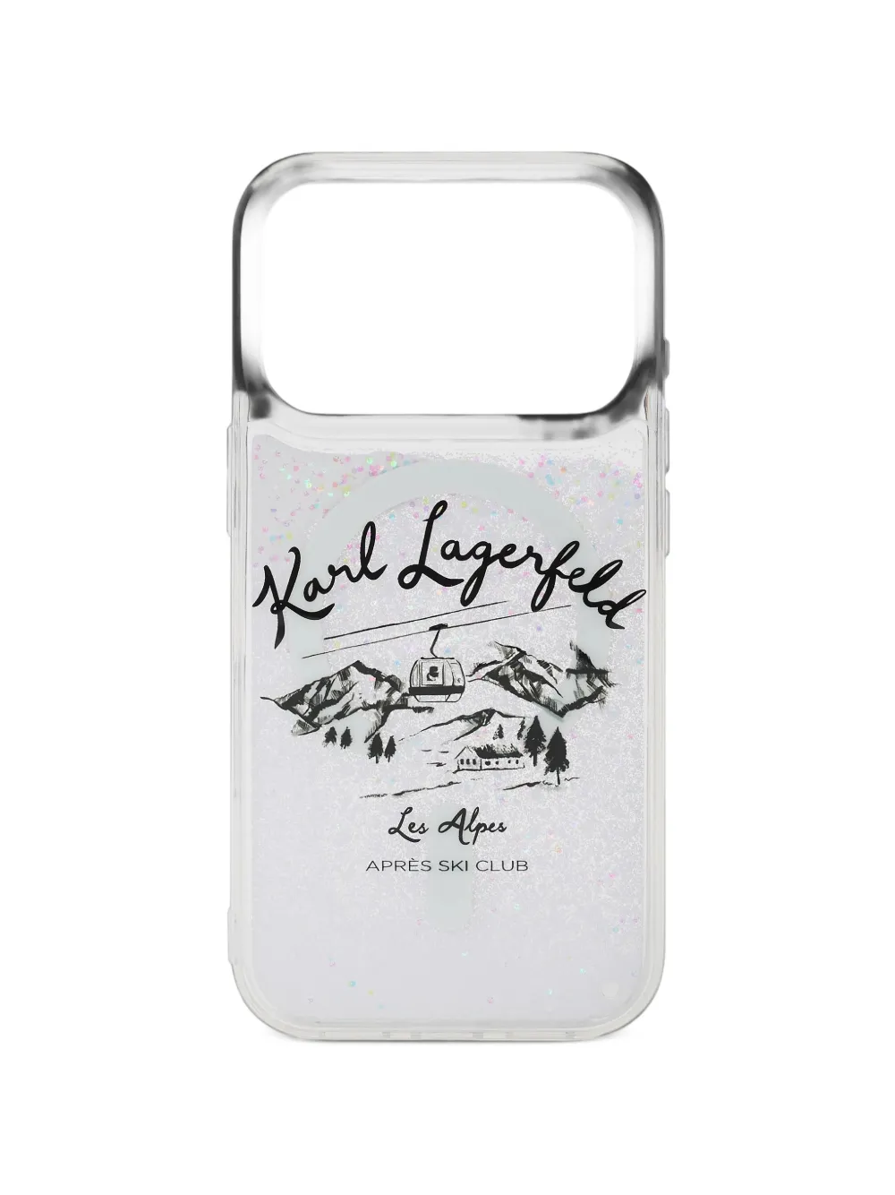 Karl Lagerfeld Apres Ski glitter iPhone 17 Pro case - Toni neutri