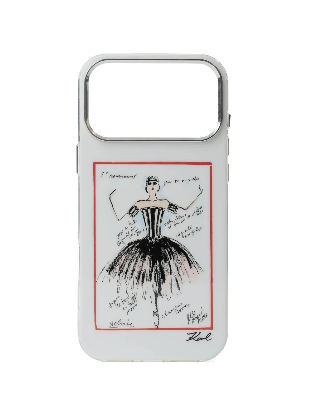 Karl Lagerfeld Sketches iPhone 17 Pro Max case - Bianco