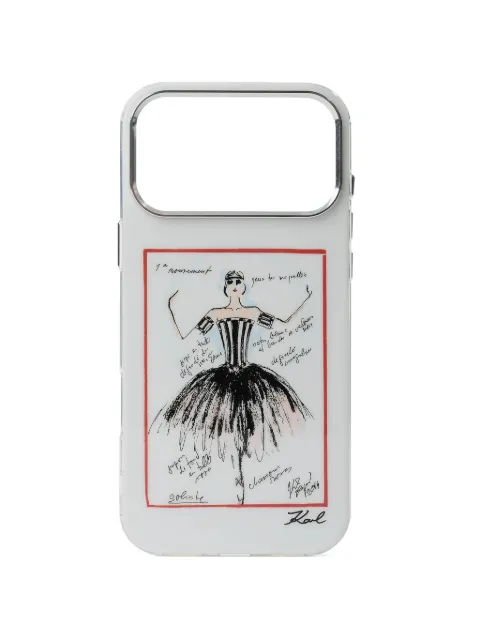 Karl Lagerfeld Sketches iPhone 17 Pro Max case