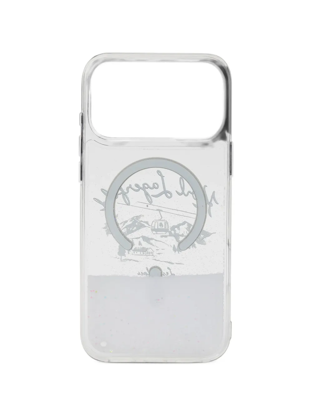Karl Lagerfeld Apres Ski glitter iPhone 17 Pro case - Bianco