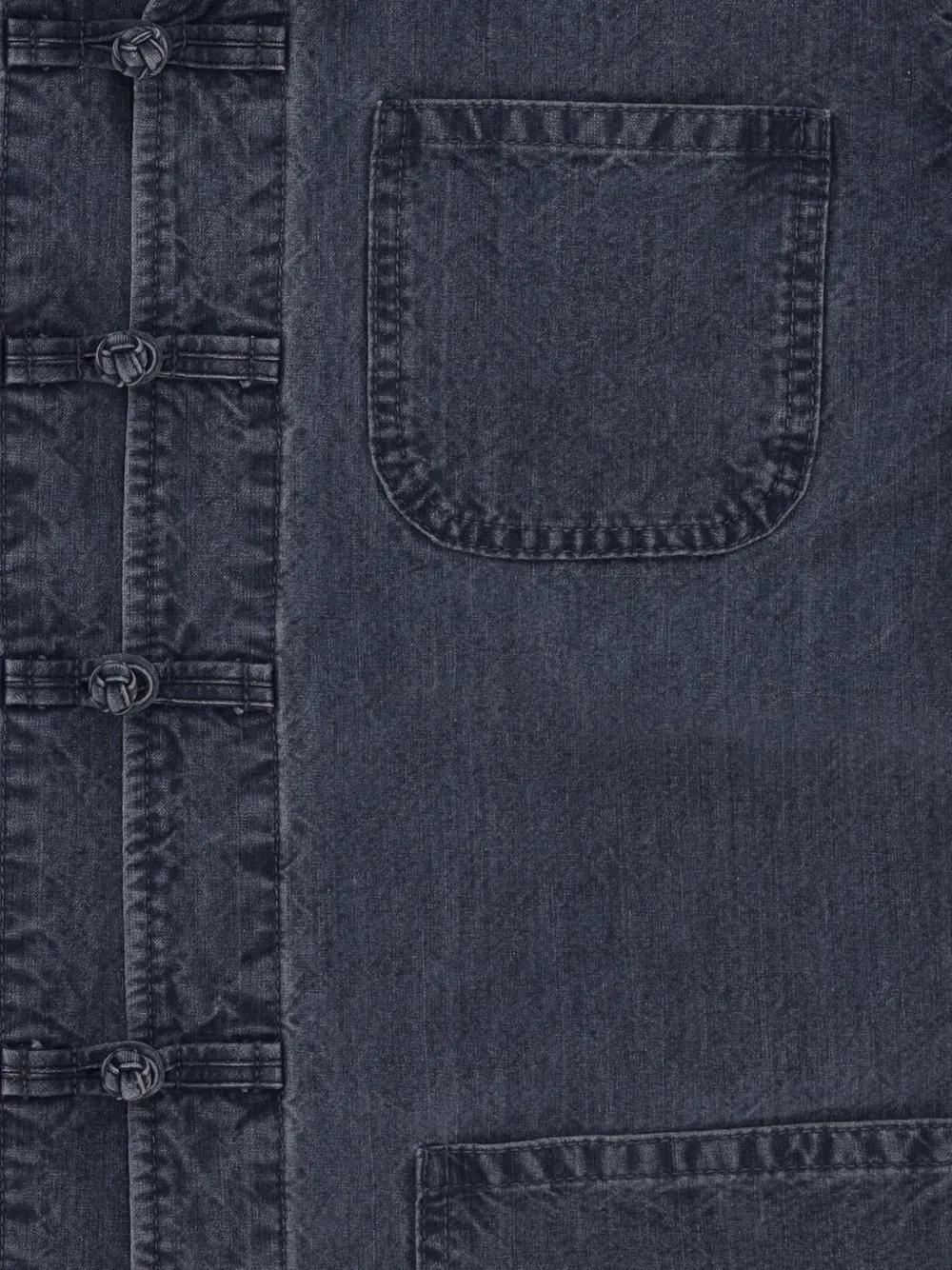 Fortela Pijama Frog-fastening Denim Jacket in Blue, view 3