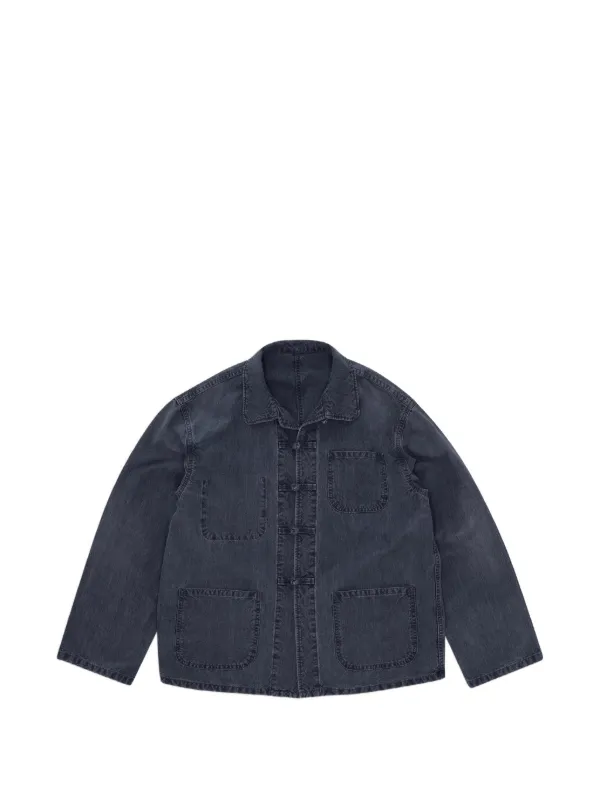Fortela Pijama Frog-fastening Denim Jacket in Blue
