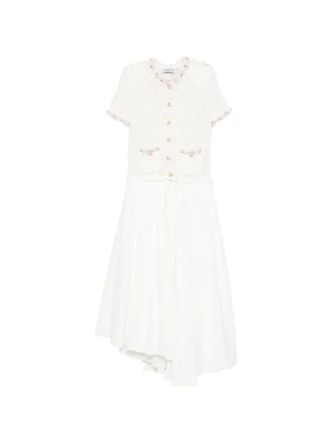 Self-Portrait pointelle-knit faux-pearl dress