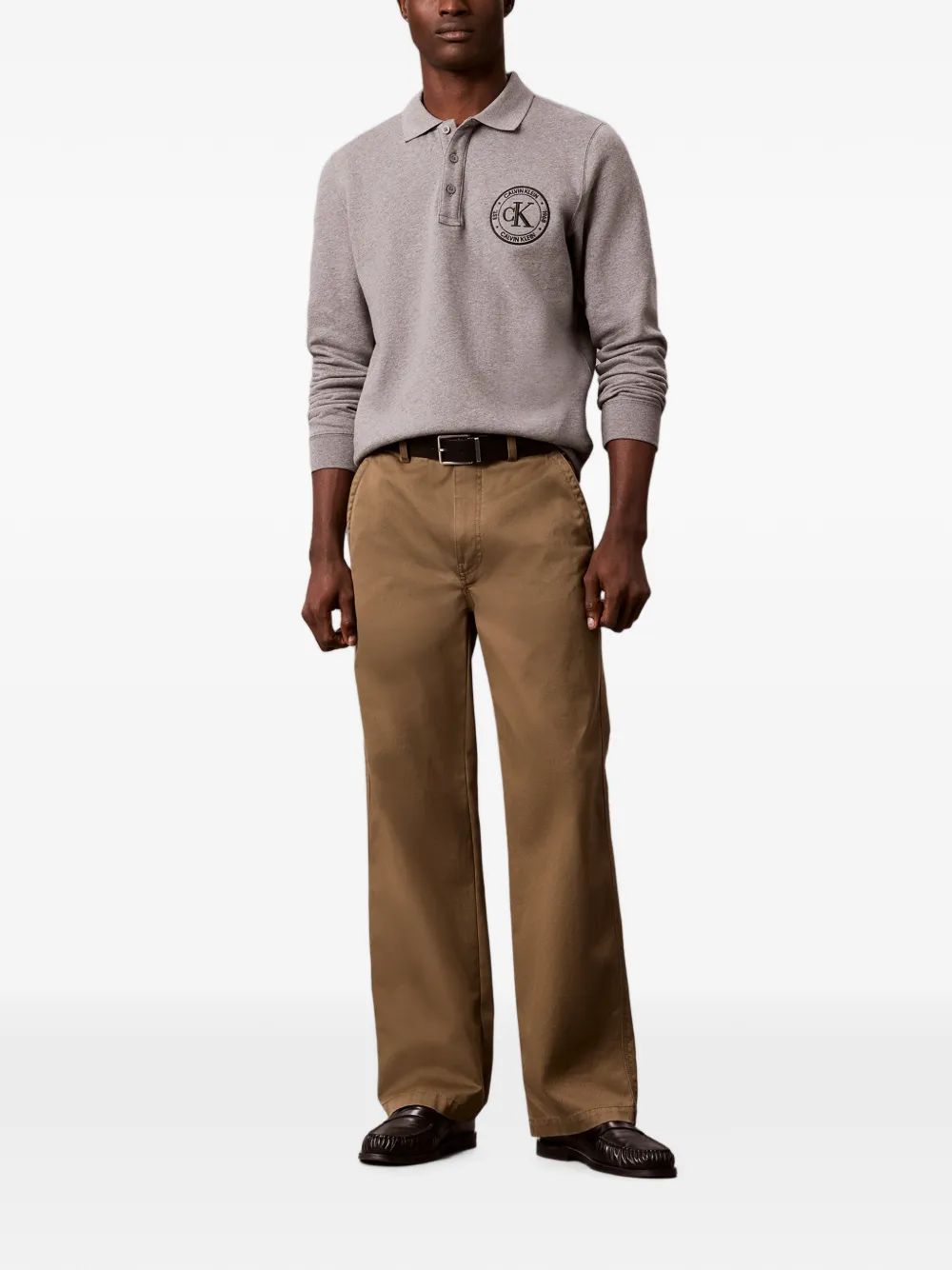 Calvin Klein Sweater met geborduurd logo Grijs
