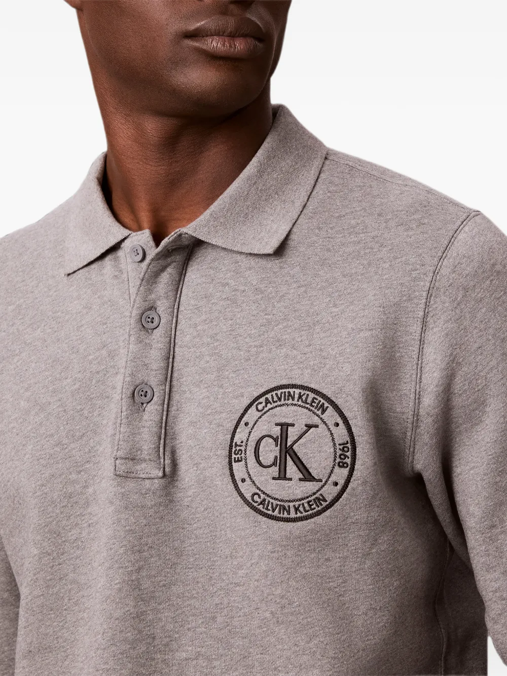 Calvin Klein Sweater met geborduurd logo Grijs