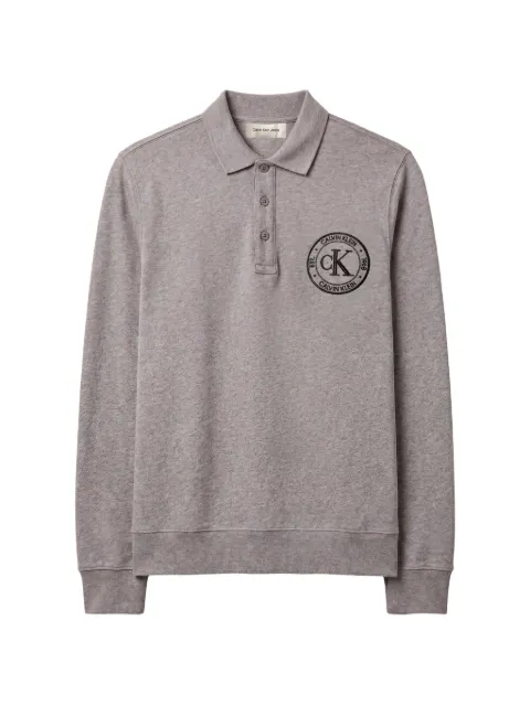 Calvin Klein embroidered-logo polo sweatshirt