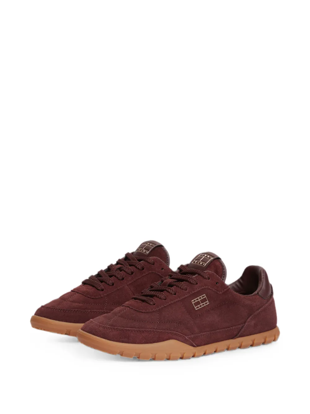 Tommy Hilfiger suede logo-plaque sneakers Rood