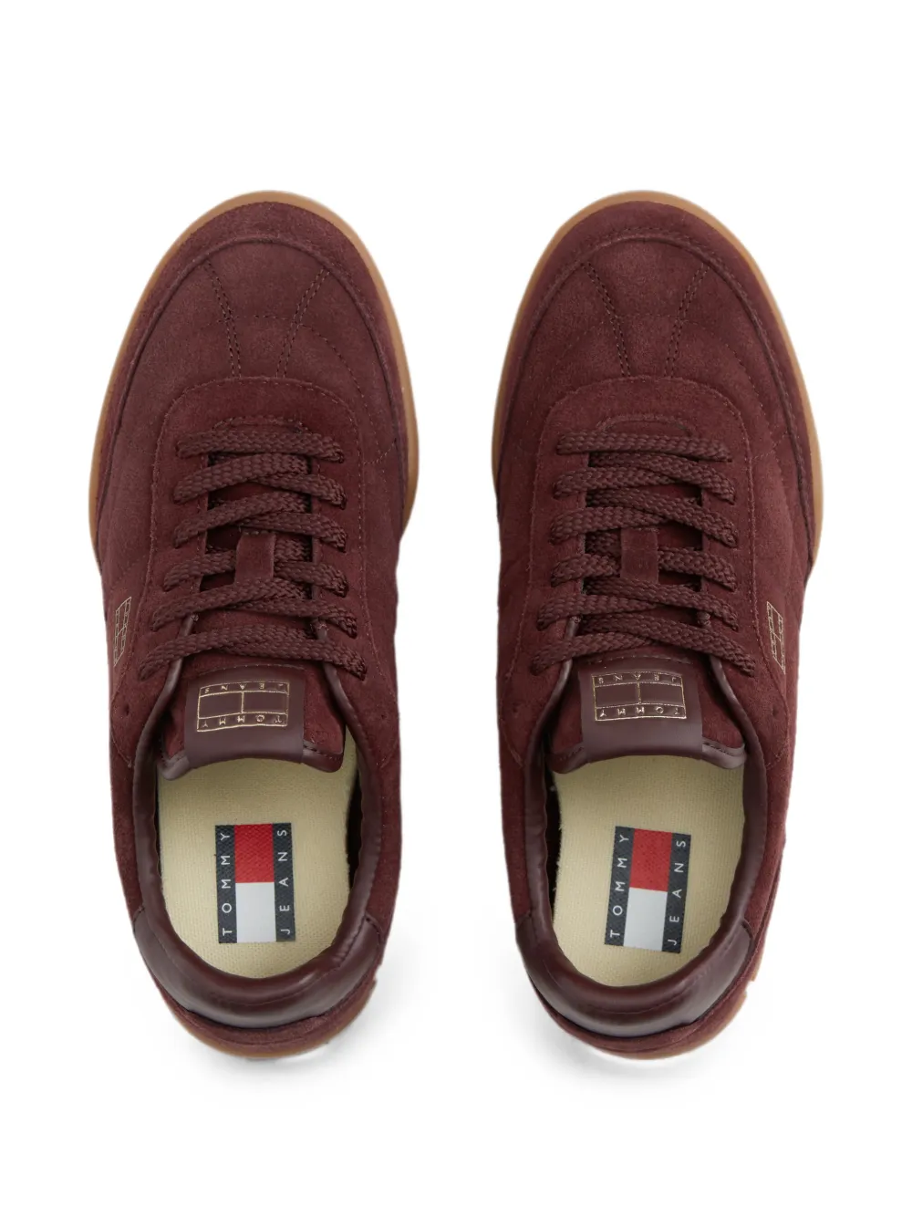 Tommy Hilfiger suede logo-plaque sneakers Rood