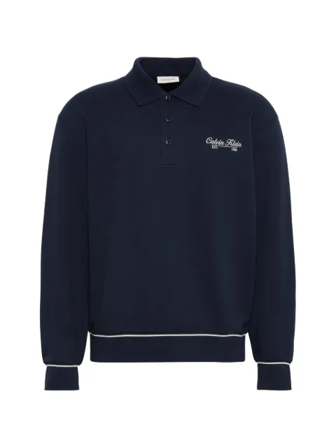 Calvin Klein logo-embroidered polo-collar sweater