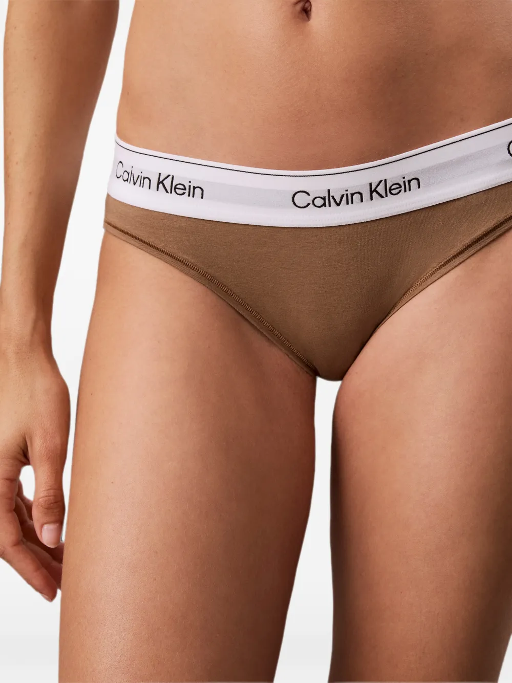 Calvin Klein Slip met logoband en monogramprint Bruin
