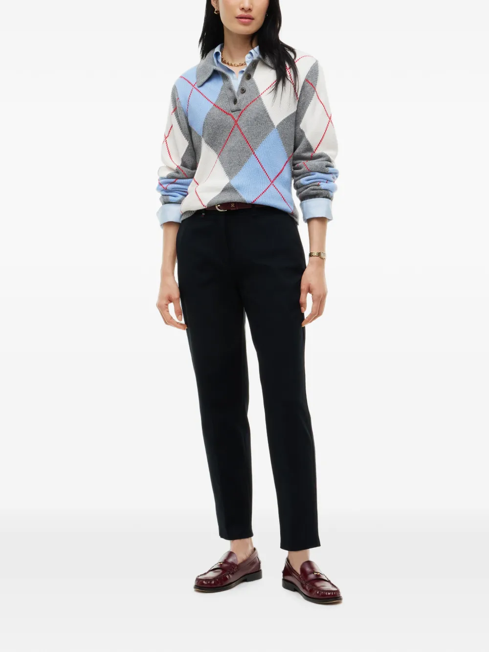Tommy Hilfiger Straight plooibroek Zwart