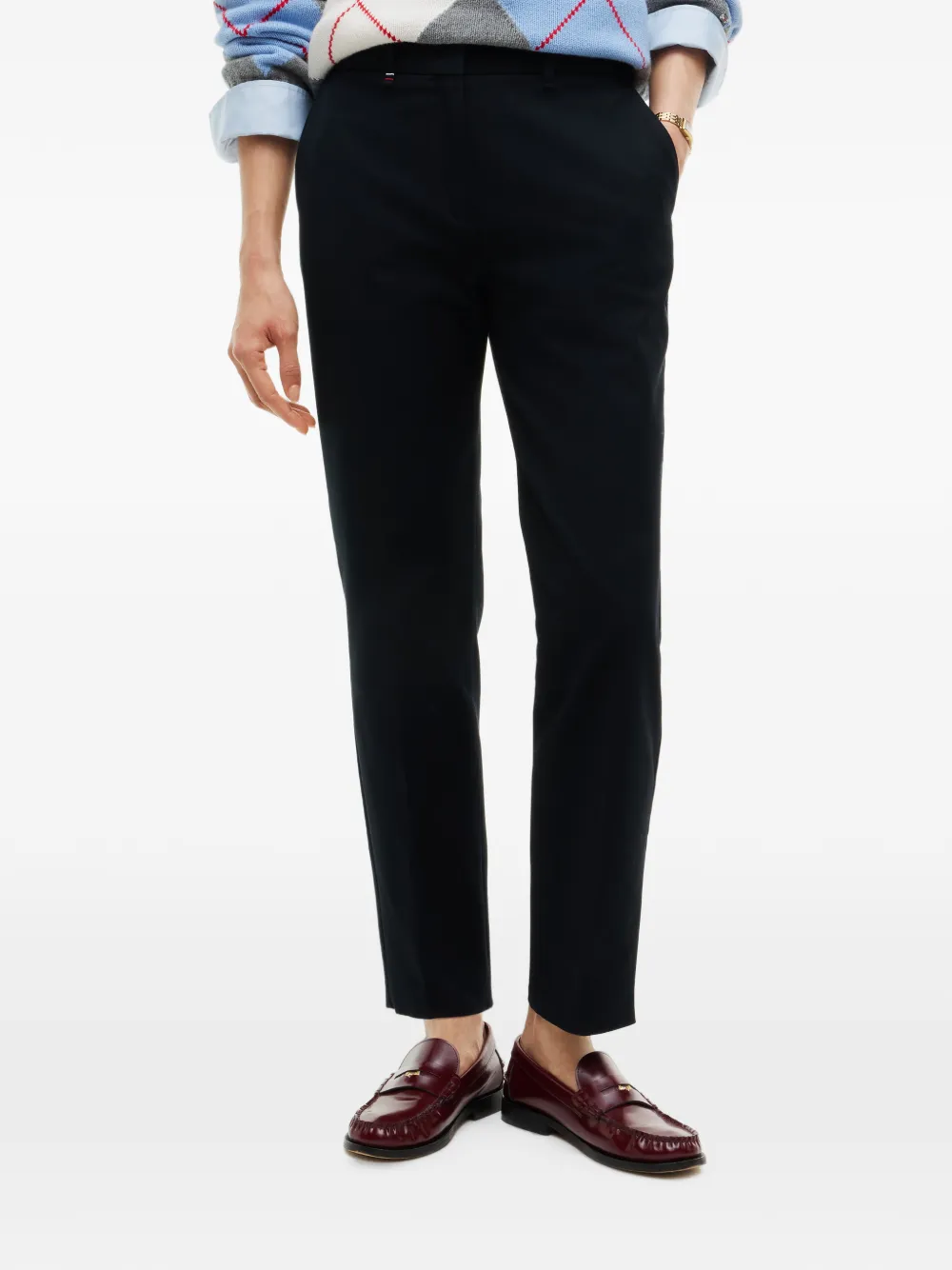 Tommy Hilfiger Straight plooibroek Zwart