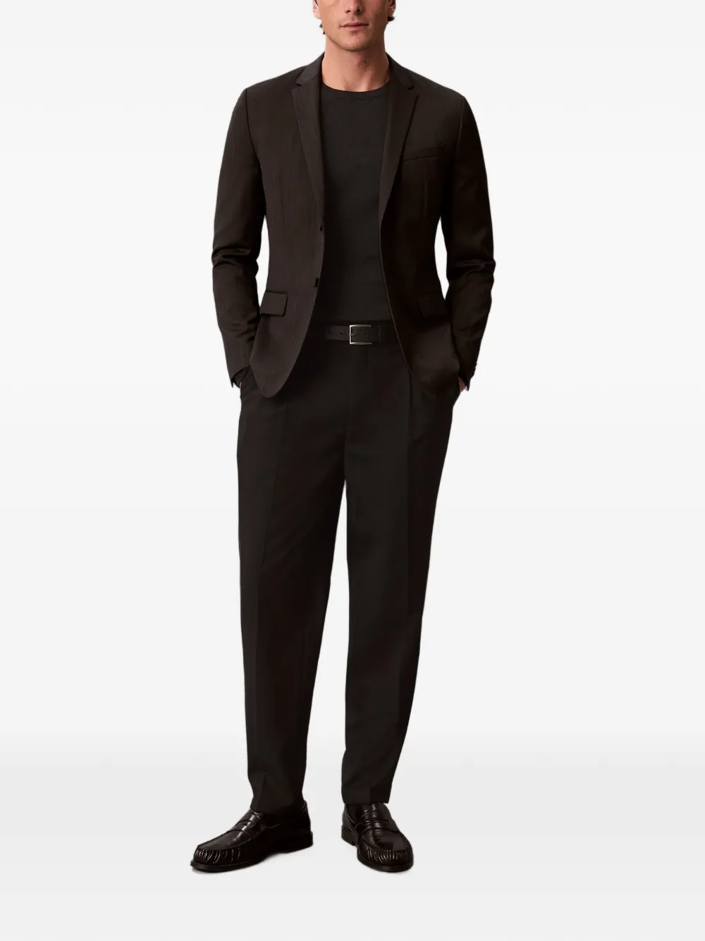 Calvin Klein Regular broek met toelopende pijpen Zwart