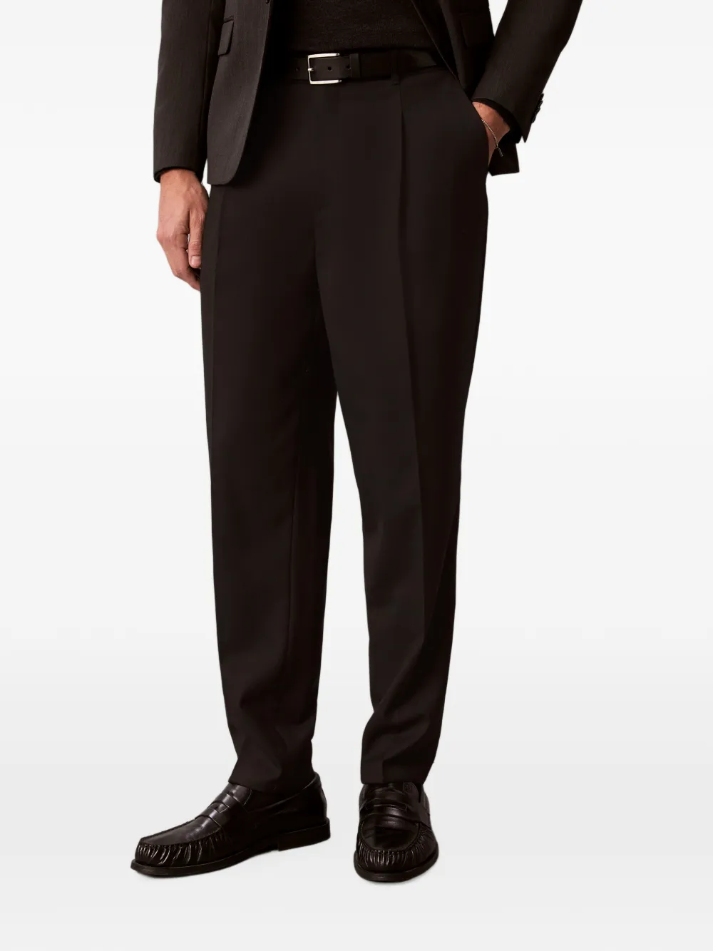 Calvin Klein Regular broek met toelopende pijpen Zwart