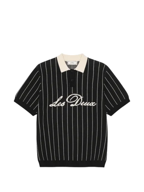 Les Deux pinstripe-pattern knitted polo shirt