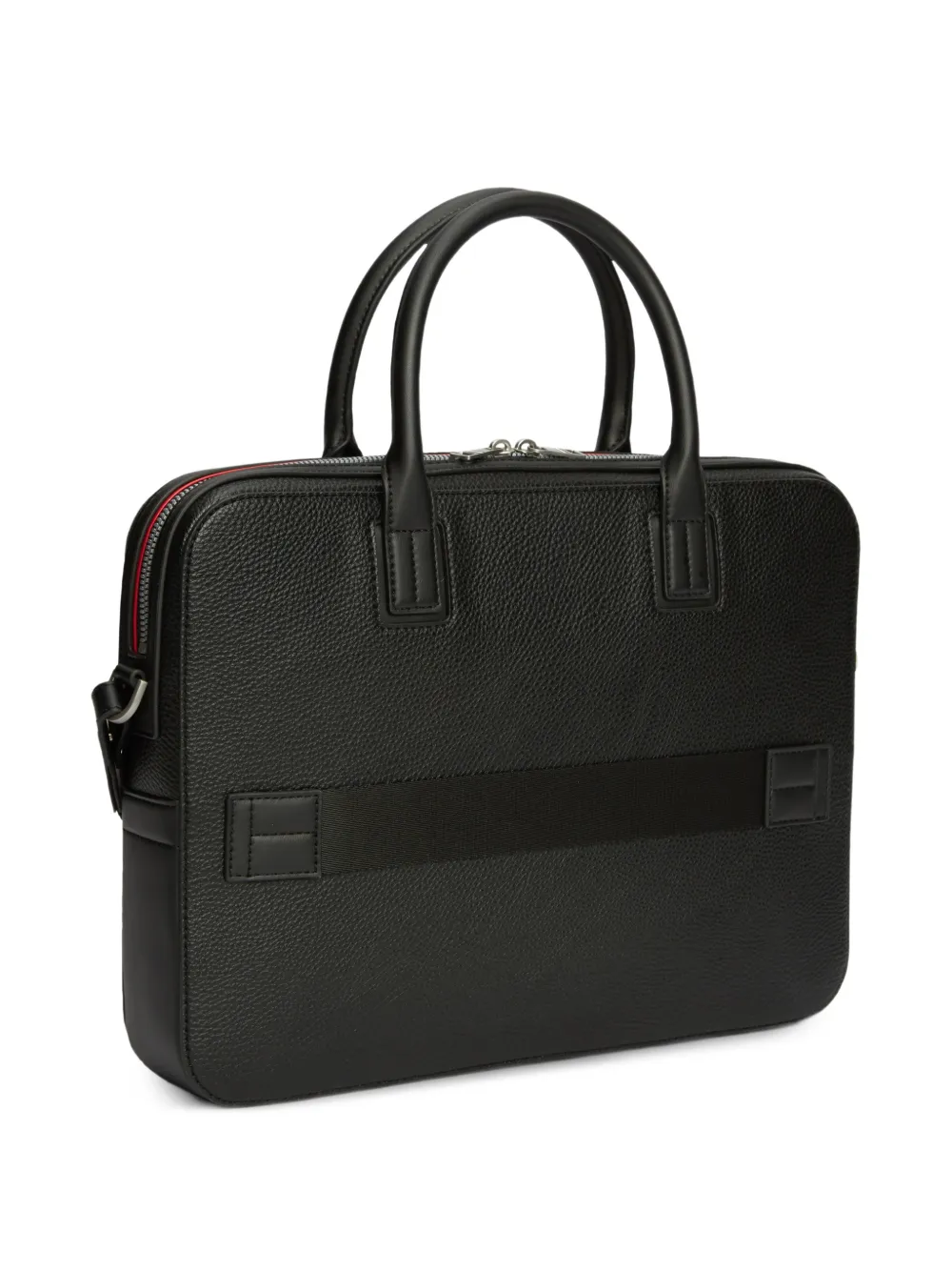 Tommy Hilfiger Laptoptas met bewerkte textuur en logoplakkaat Zwart