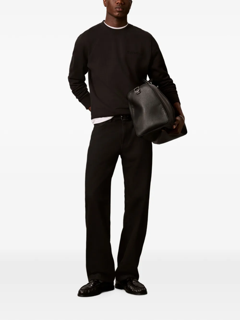 Calvin Klein Sweater met geborduurd logo Zwart