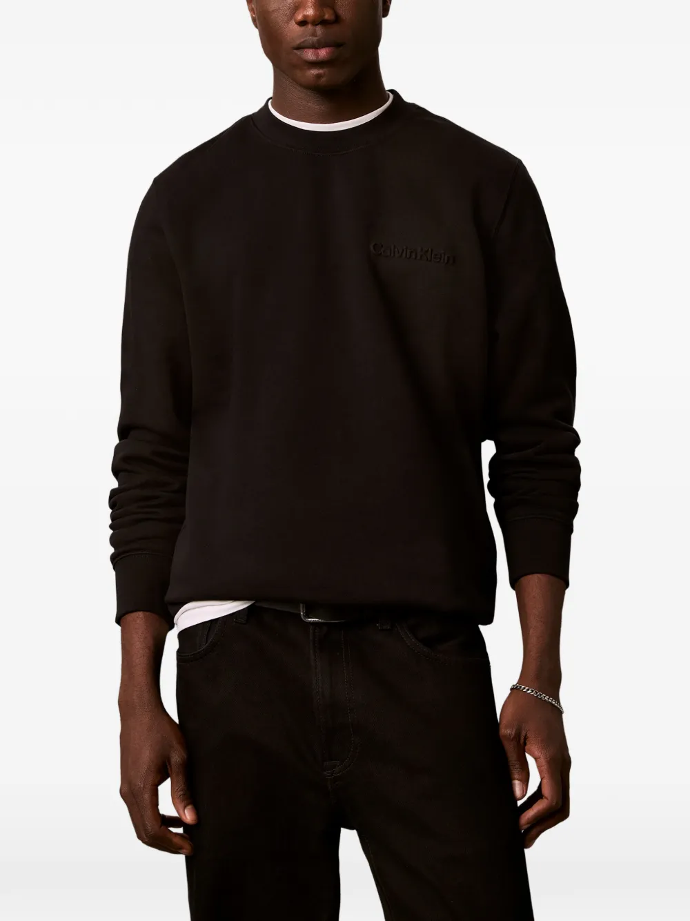 Calvin Klein Sweater met geborduurd logo Zwart