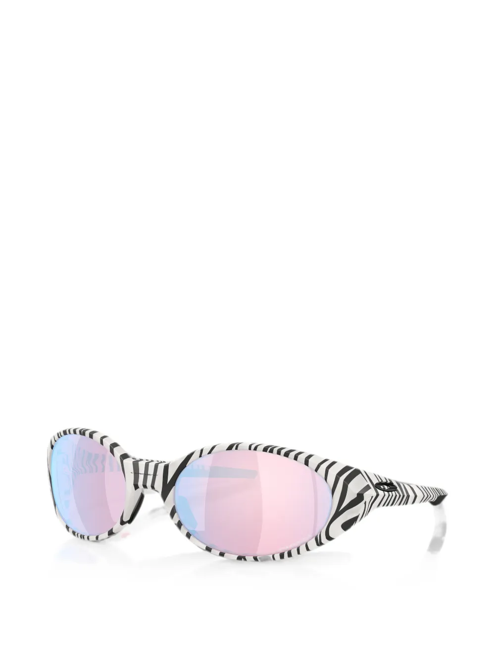 Oakley Zonnebril met cat-eye montuur en zebraprint Wit
