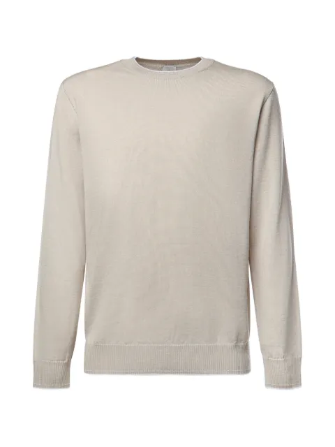 Eleventy contrast-trim wool fine-knit top