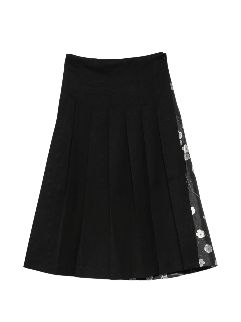 Stine Goya floral-print pleated midi skirt Zwart