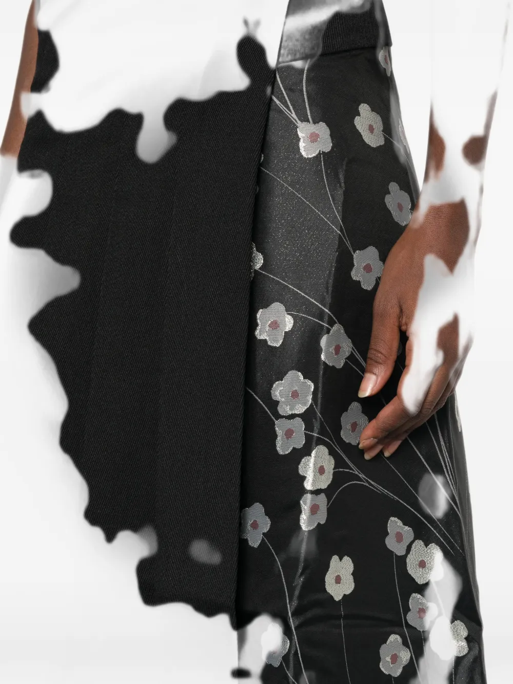 Stine Goya floral-print pleated midi skirt Zwart