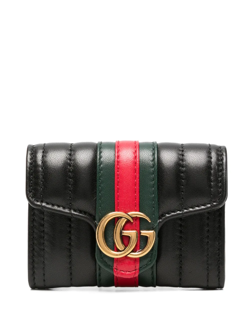 Gucci Gestepptes GG Marmont Portemonnaie - Schwarz