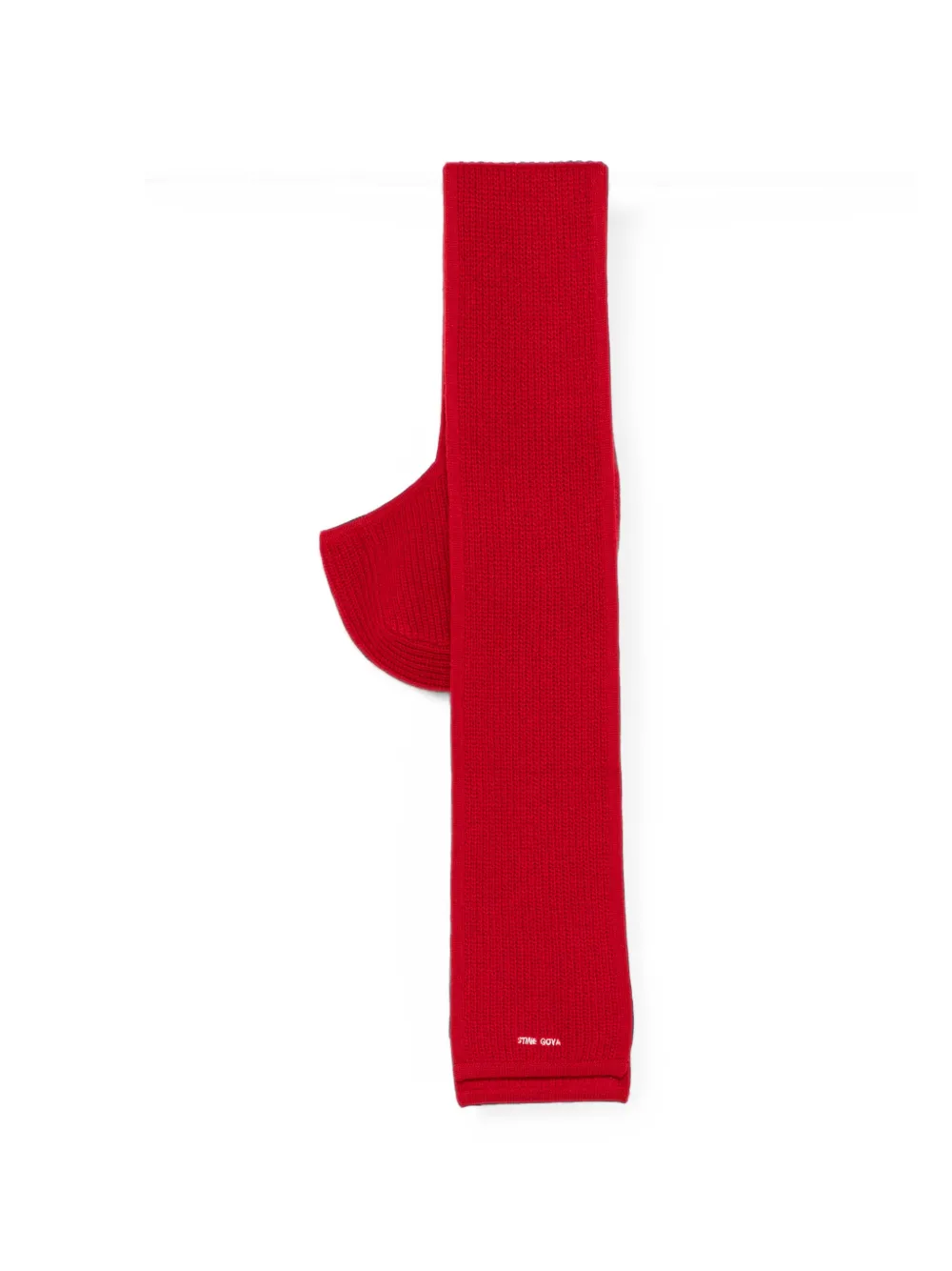 Stine Goya ribbed-knit logo-embroidered scarf - Rot
