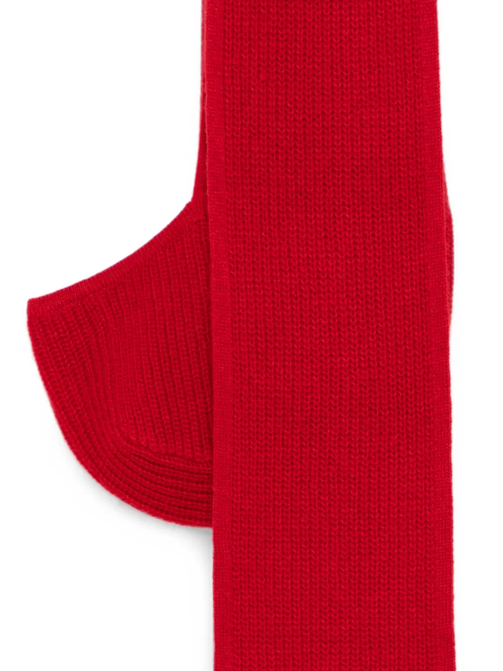 Stine Goya Ribgebreide sjaal met geborduurd logo Rood