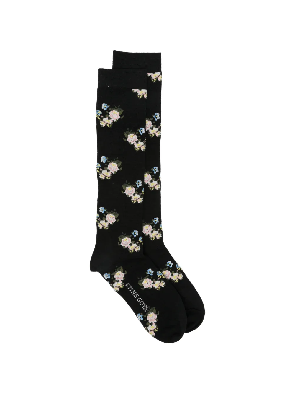 Stine Goya floral-intarsia socks - Nero
