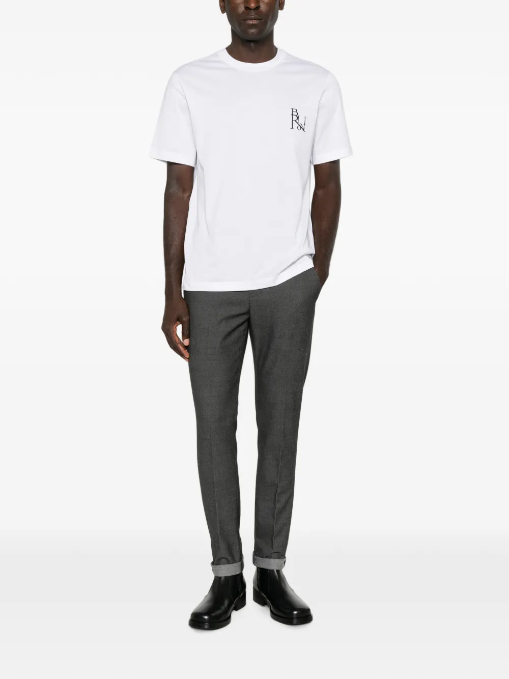 Brioni T-shirt met geborduurd logo Wit