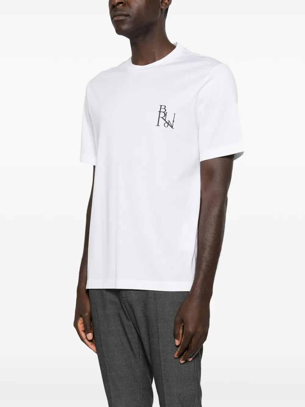 Brioni T-shirt met geborduurd logo Wit